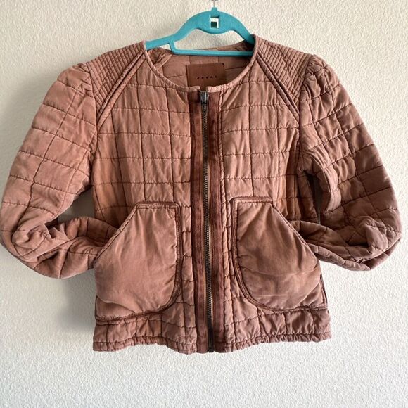 Blank NYC Jacket Womens XS Brown Patch Pocket Quilted Zip Happy Camper - Picture 7 of 11